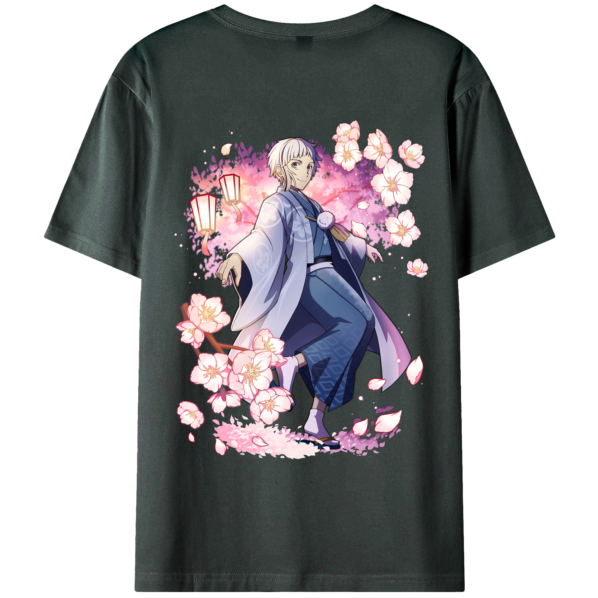 （画像用） 文豪ストレイドッグス Bungo Stray Dogs 綿100％ メンズ半袖Tシャツ（バックプリント） 通気性